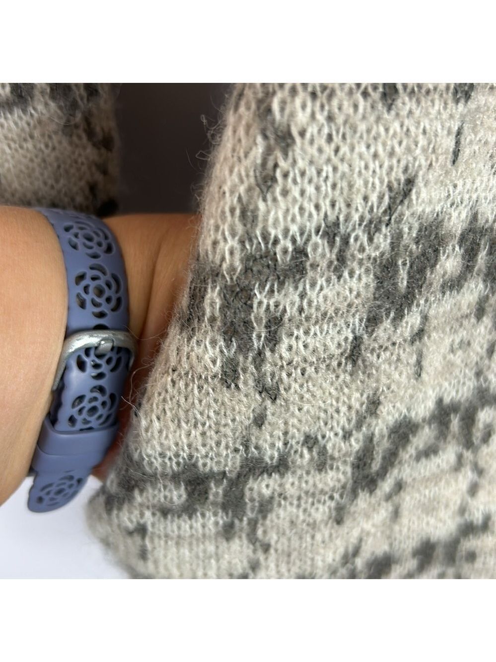 Cynthia Rowley Alpaca Blend Houndstooth Open Front Cardigan Sweater Medium Grey - Picture 12 of 13